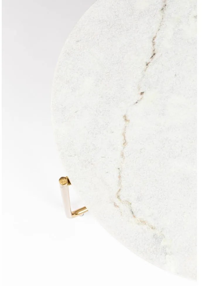 Măsuță de cafea albă/aurie rotundă cu blat din marmură ø 70 cm Timpa – White Label