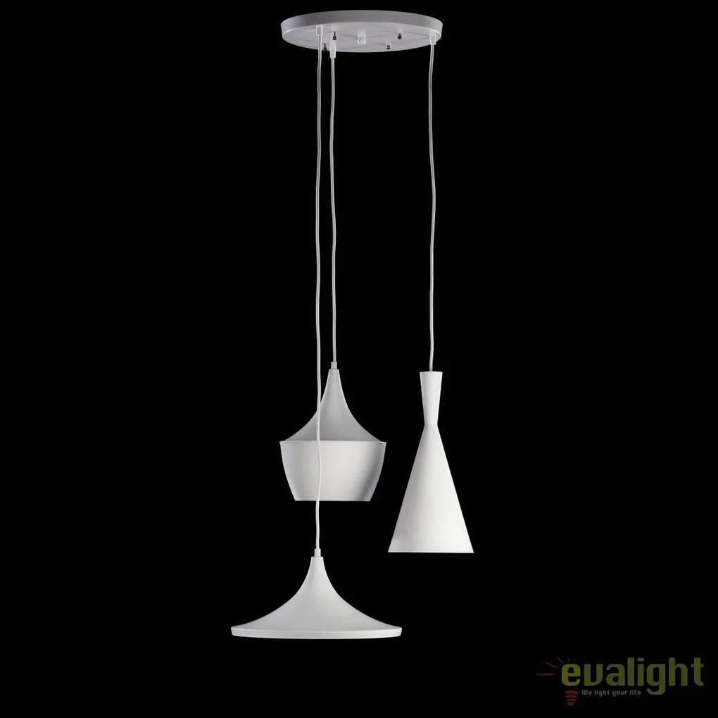 Lustra retro design industrial MIX alb/auriu