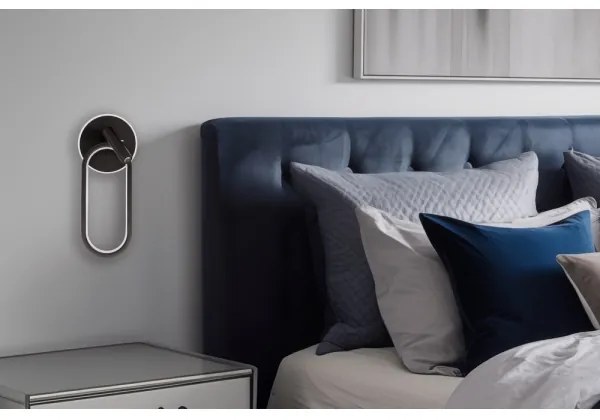 LED Aplica MONET 13W + 2W, 230V, 3000/4000/6000K, negru