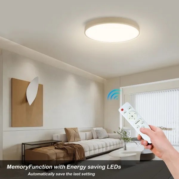 Brilagi - Corp de iluminat LED dimabil POOL, 60 W, 230 V, 3000-6000 K, Ø 50 cm, bej + telecomandă