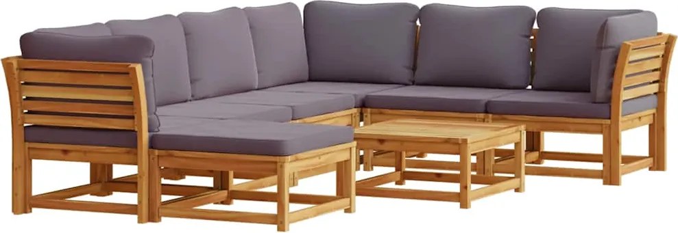 vidaXL Set mobilier grădină cu perne, 8 piese, lemn masiv acacia