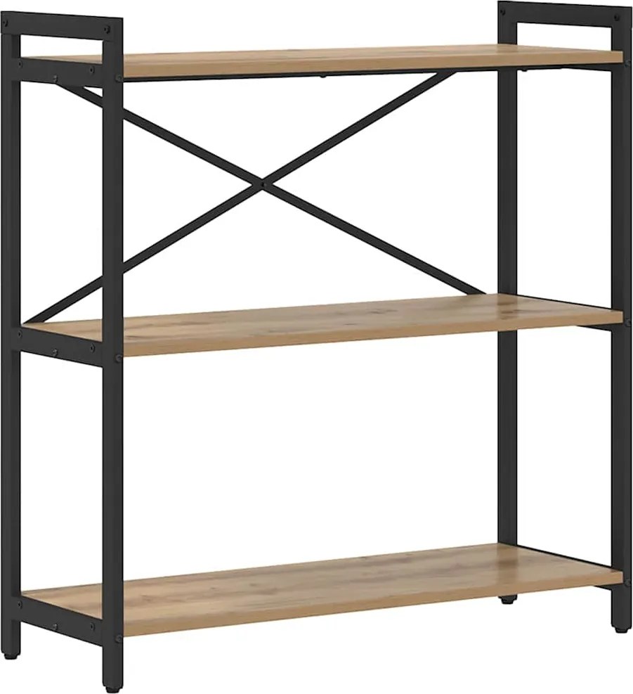 vidaXL Raft pentru cărți Stejar Artizanal 80 x 30 x 85 cm