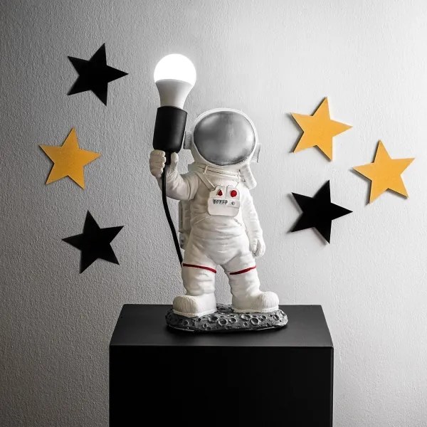 Lampă de noptieră pentru copii ASTRONAUT 1xE27/40W/230V argintie/albă