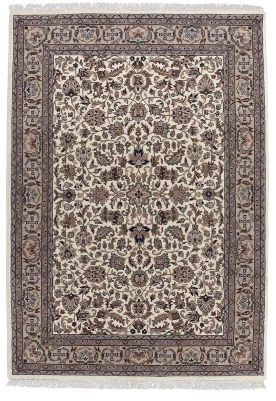 Covor realizat manual Benares, lana, maro, 40 x 60 cm