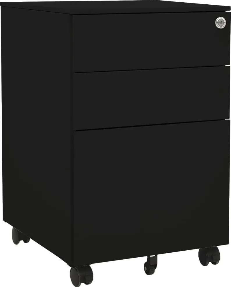 vidaXL Dulap dosare mobil, negru, 39x45x60 cm, oțel