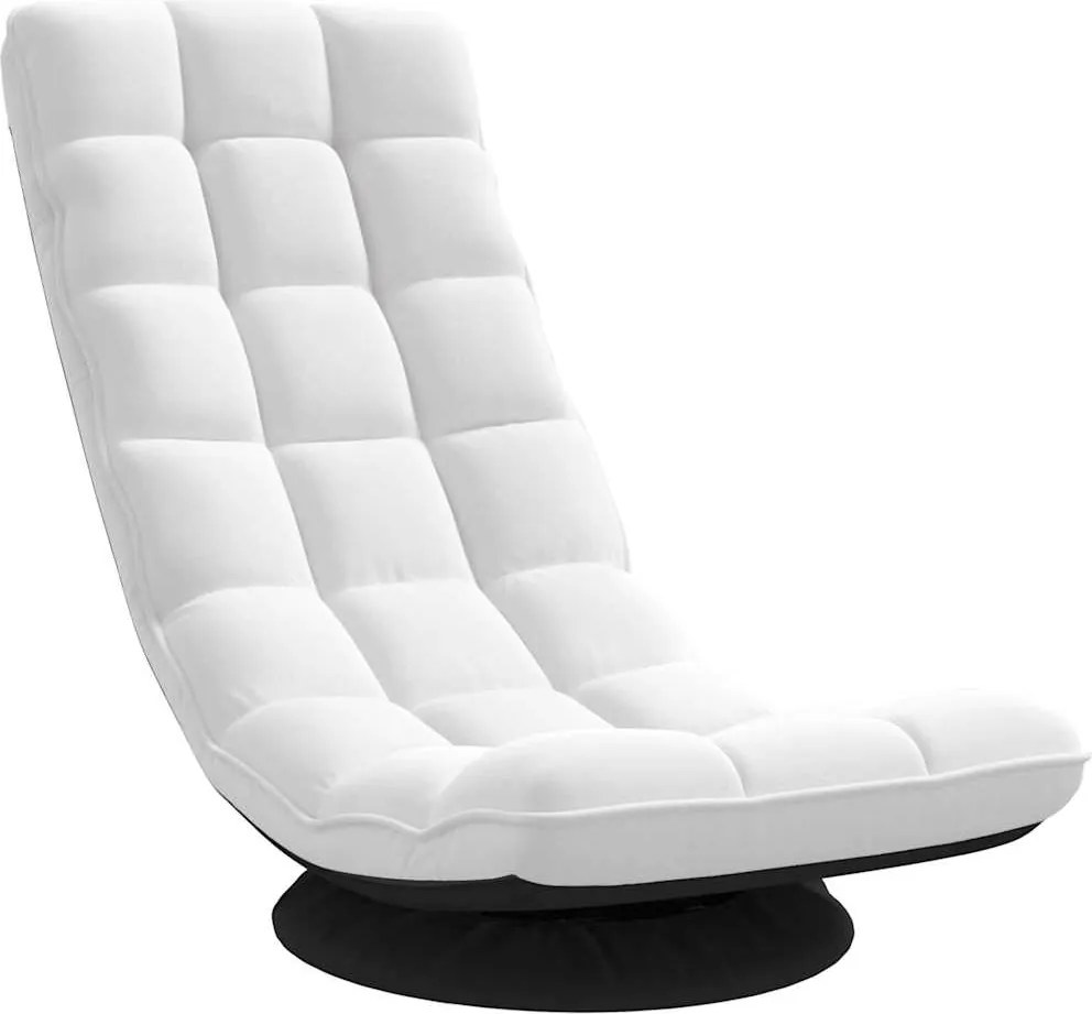 vidaXL Scaun pivotant cu podea alb 70x51x79 cm Tesatura