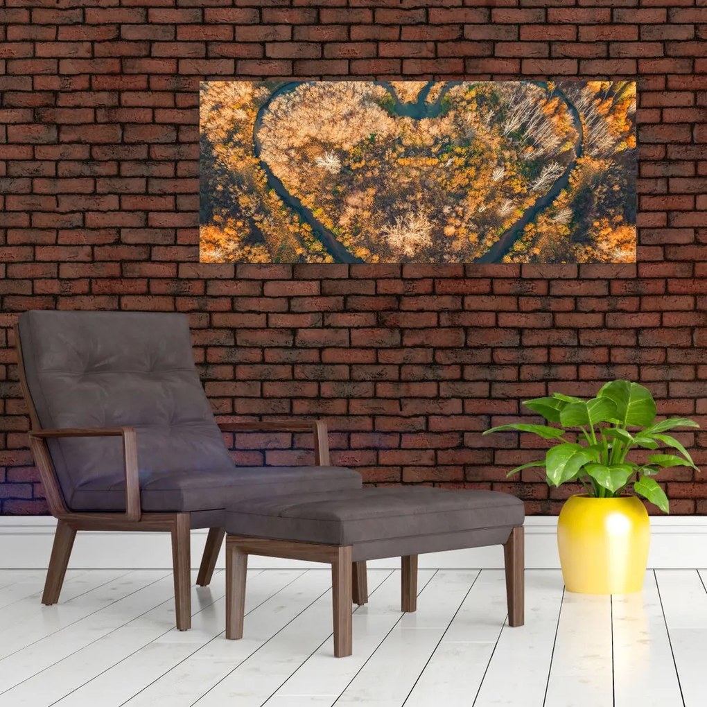 Tablou - Râu în formă de inimă (120x50 cm)