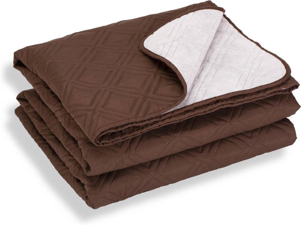 Cuvertura de pat Somnart, Chocolate, microfibra soft-touch, 220X240 cm