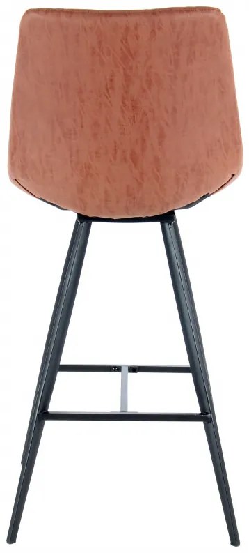 Set 2 scaune de bar cu aspect de piele Frances maro