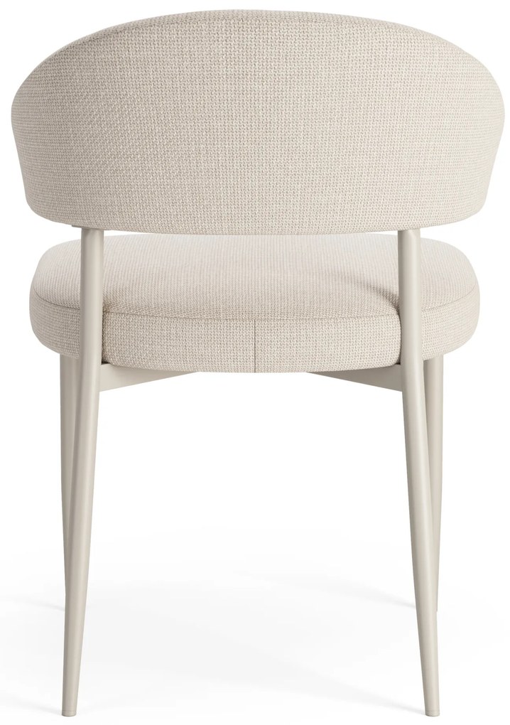 MAZZONI EXPORT IRIS Bej (material Basel 24)/cadru bej-gri (cașmir) - SCAUN MODERN TAPIȚAT PENTRU SALON/SUFRAGERIE BOHO