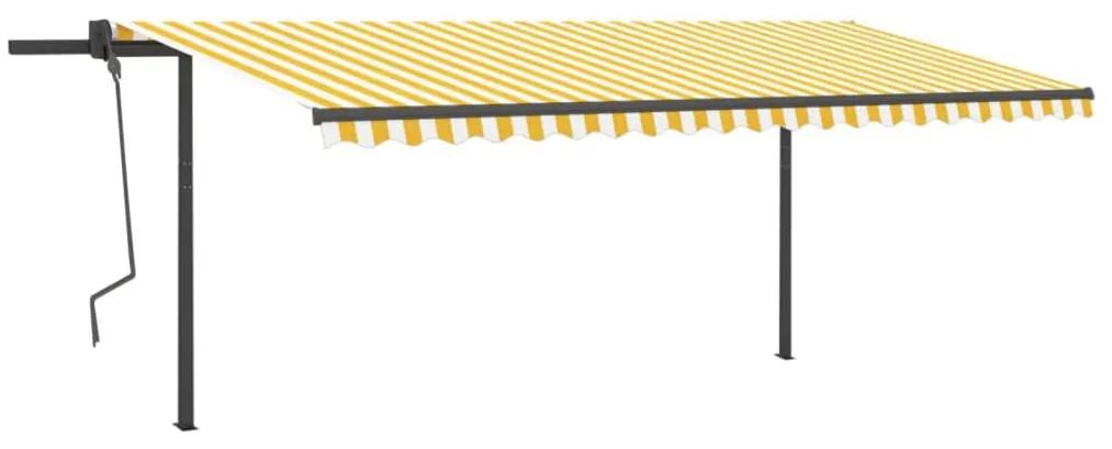 Copertina retractabila manual, cu LED, galben  alb, 5x3 m