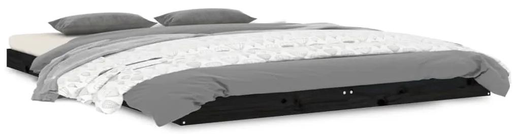 823468 vidaXL Cadru de pat, negru, 140x190 cm, lemn masiv de pin