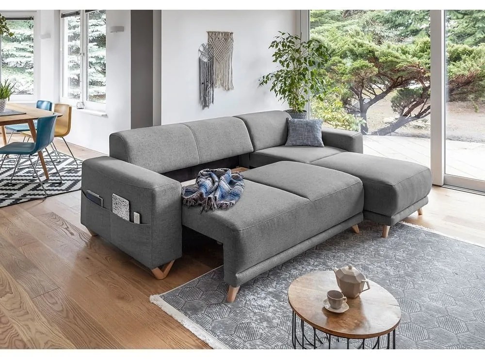 Colțar gri extensibil/cu spațiu de depozitare Classy Sophie – Miuform