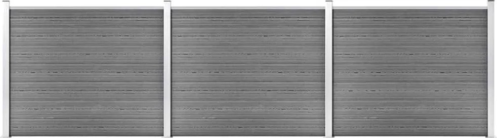 vidaXL Set panouri gard, 526x146 cm, gri, WPC