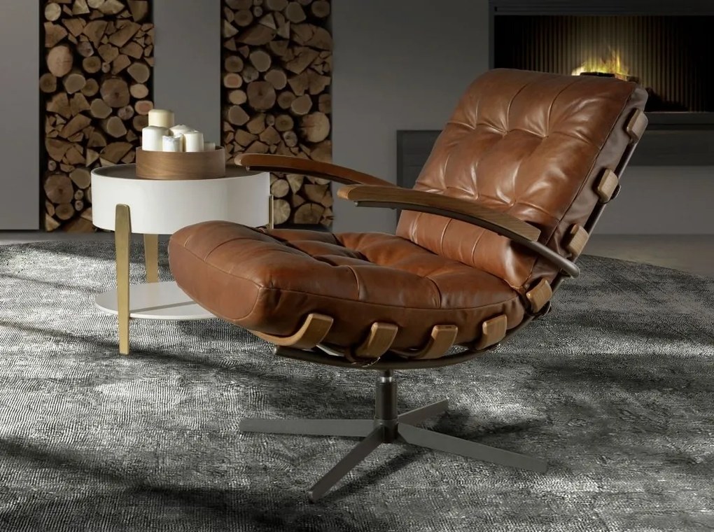 Masuta auxiliara design LUX Walnut-Bej