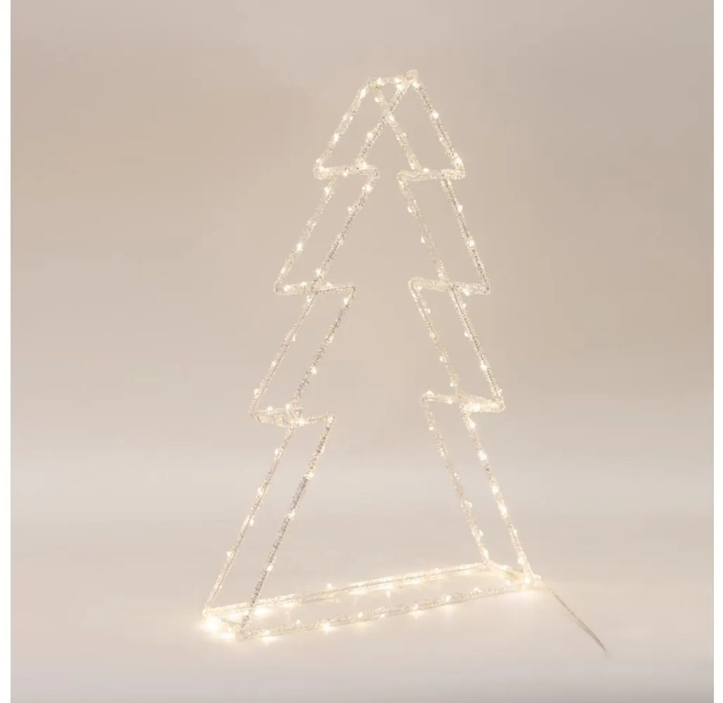 Decorațiune LED de Crăciun pentru exterior, 120 LED, 2,1 W, 230 V, IP44, alb cald, brăduț 60 cm