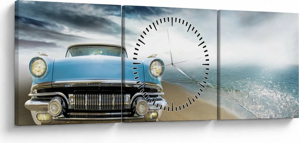 Tablou - Cabriolet de epocă (cu ceas) (90x30 cm)