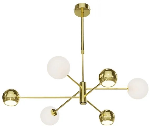 Lustră pe tijă Jupiter 1962 MOKA 3xGU10/10W/230V + 3xG9/10W/230V auriu/alb