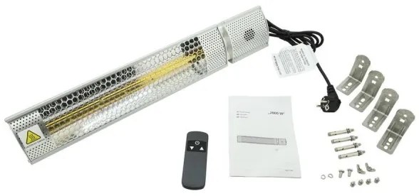 Încălzitor cu infraroșu 1000/2000W 230V IP55 cu telecomandă