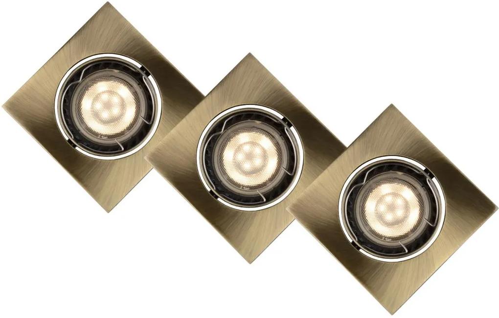 Lucide 11002/15/03 - SET 3x Lampa incastrata LED FOCUS 3xGU10/5W/230V bronz