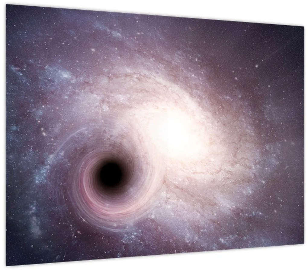 Tablou pe sticlă - Galaxii spiralate (70x50 cm)