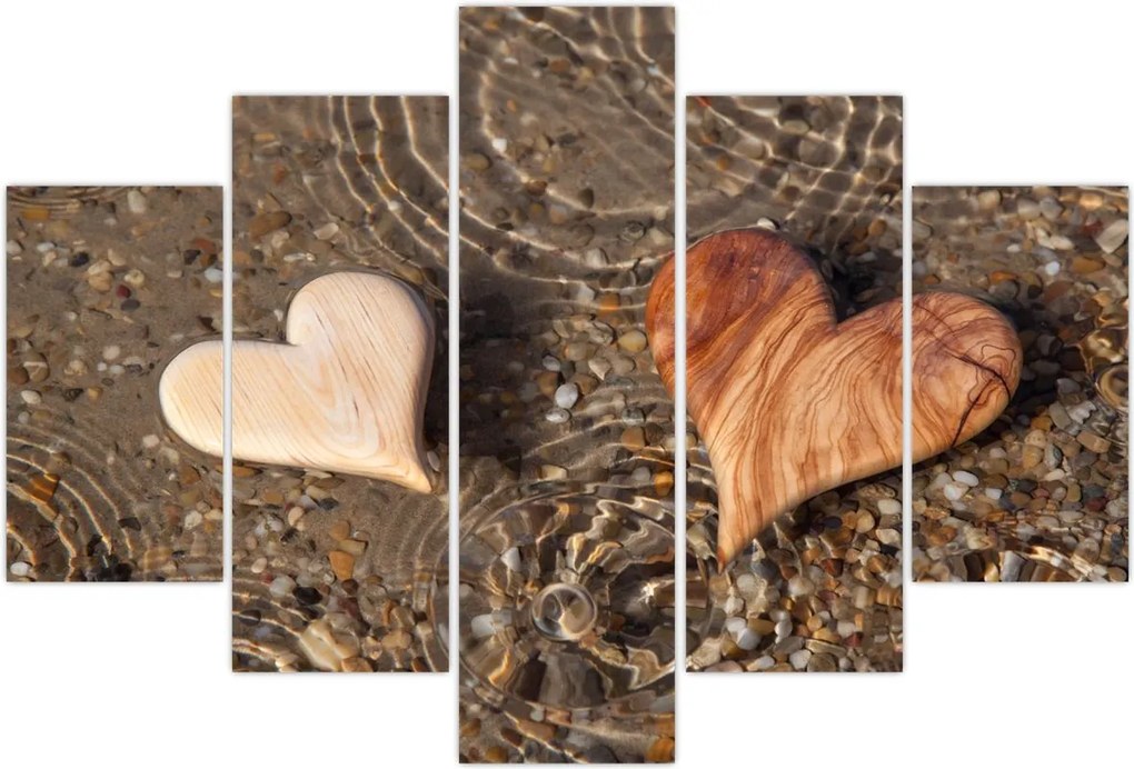 Tablou - Inimile din lemn (150x105 cm)