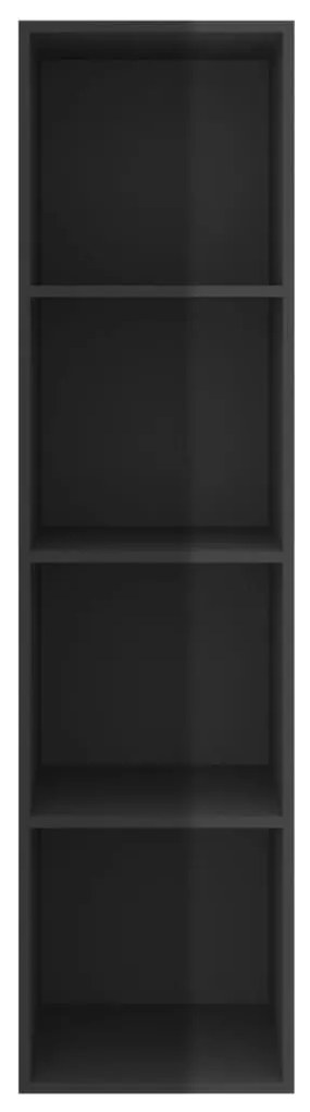 Dulap TV montat pe perete, negru extralucios 37x37x142,5 cm PAL 1, negru foarte lucios, 37 x 37 x 142.5 cm