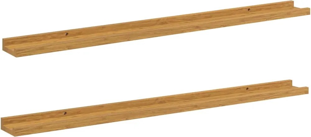 vidaXL Raft de perete cu raft 2 pcs Bej 100 x 9 x 3 cm Lemn compozit
