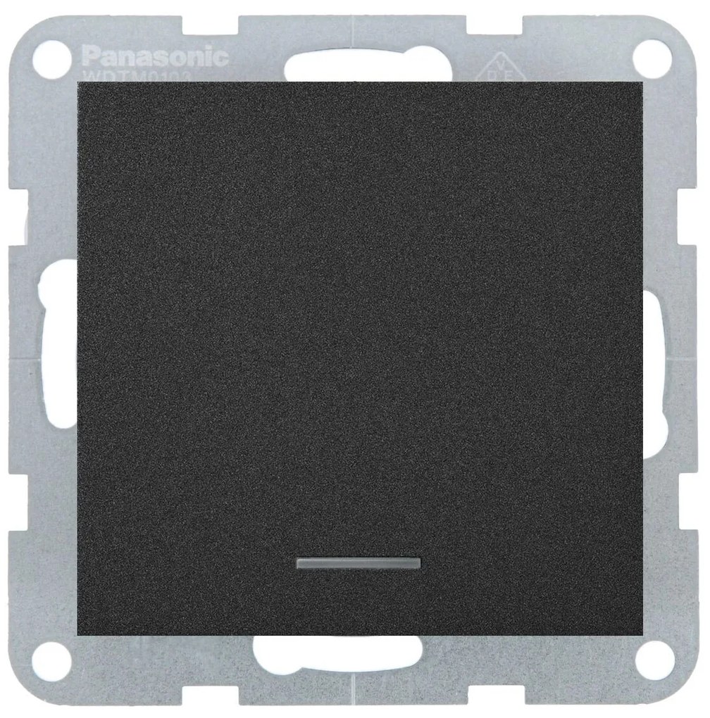 Intrerupator cu led 10A, IP20, Negru, Panasonic Karre Plus 55