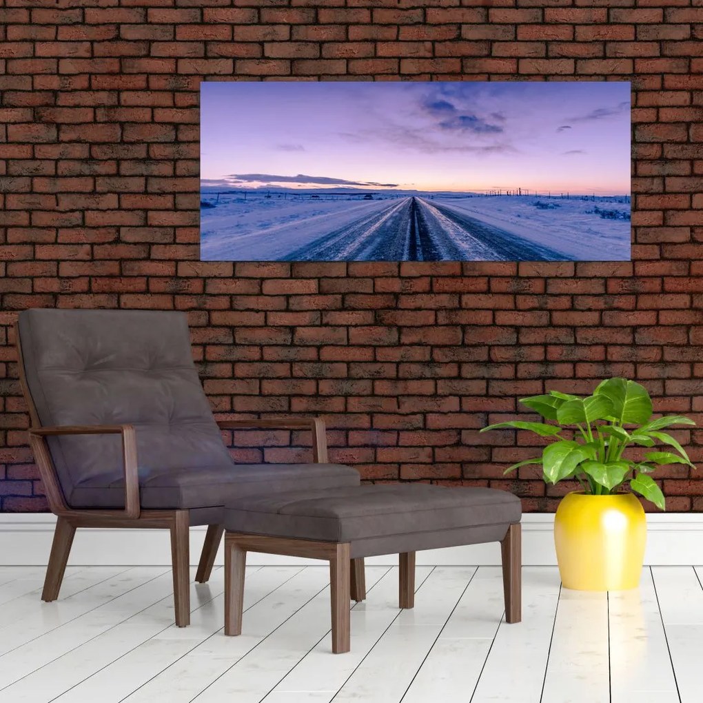 Tablou - autostrada iarna (120x50 cm)