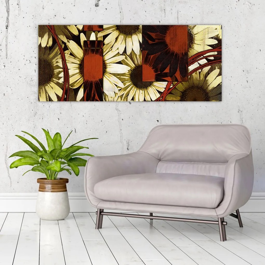 Tablou cu flori (120x50 cm)