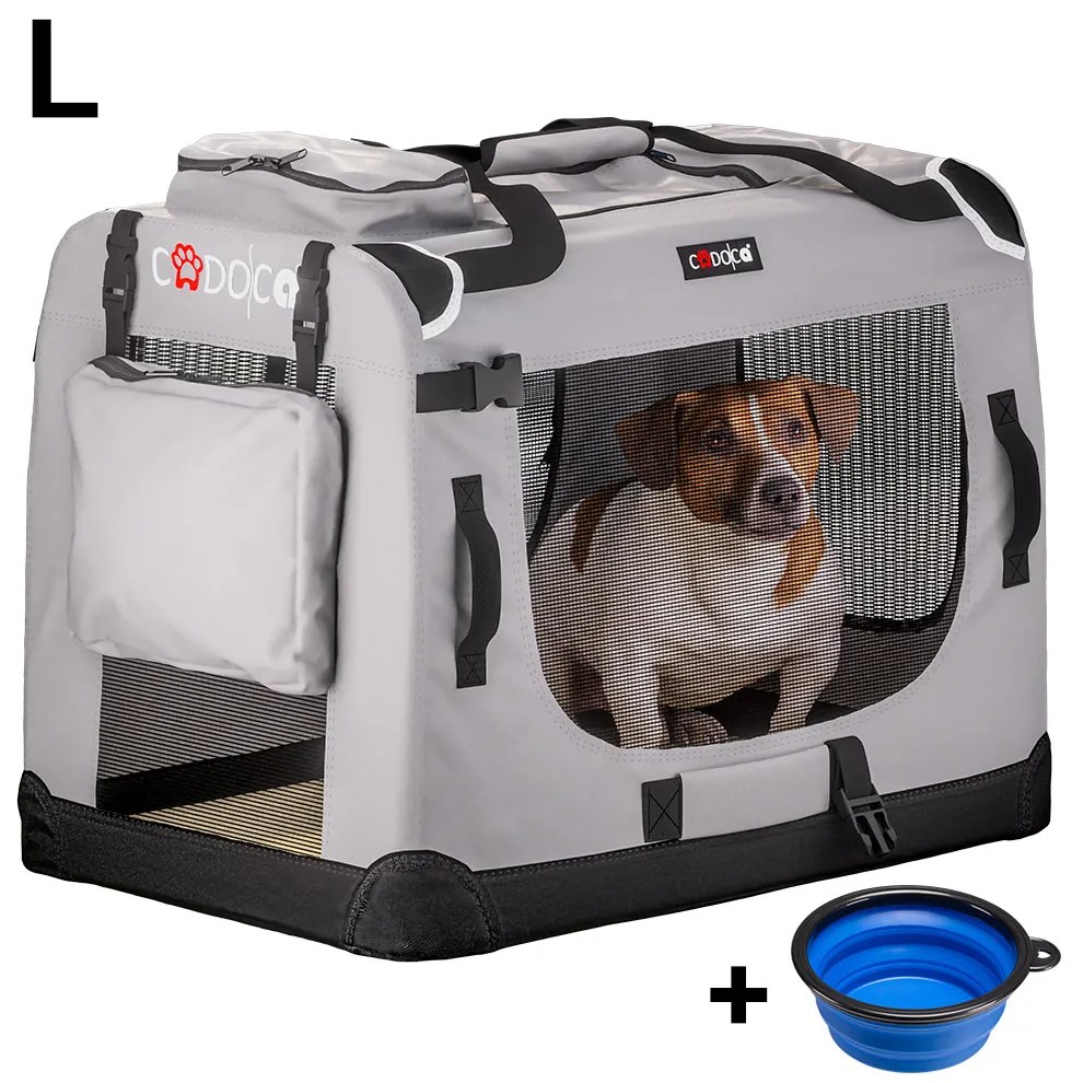 Deuba Geanta portabila pentru caini L 70x52x52cm - gri