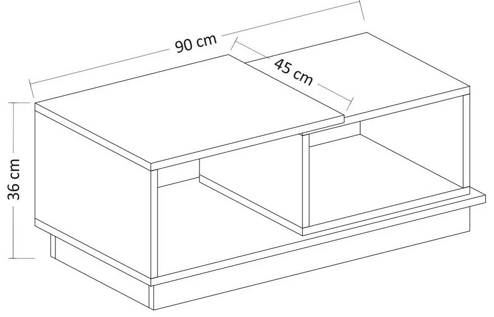 Măsuță de cafea Concept Anthracite and Oak