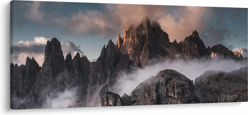 Tablou - Dolomiți Italieni ascunși în ceață (120x50 cm)