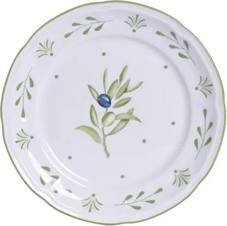 Farfurie stil Mediterraneean verde , din portelan , "Oliv"
