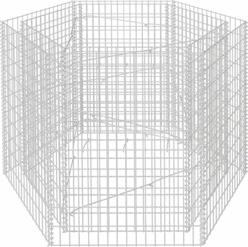vidaXL Strat înălțat gabion hexagonal, 160 x 140 x 100 cm