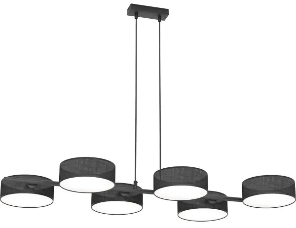 Lustră suspendată pe cablu DRUMZ 6xE14/10W/230V neagră