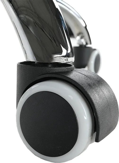 Scaun de birou, piele eco/metal, negru/crom, FARAN