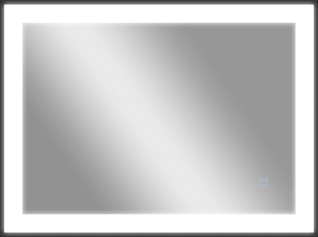 HOMCOM Oglindă de Baie cu Lumină LED 80x60 cm cu 3 Culori de Lumină Funcție Antiabur Funcție Memorie IP44 Orizontal/Vertical | Aosom Romania