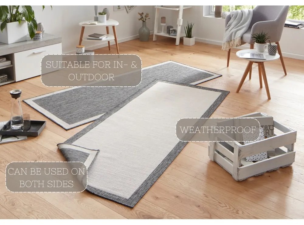 Covor adecvat pentru exterior NORTHRUGS Panama, 80 x 250 cm, gri-crem