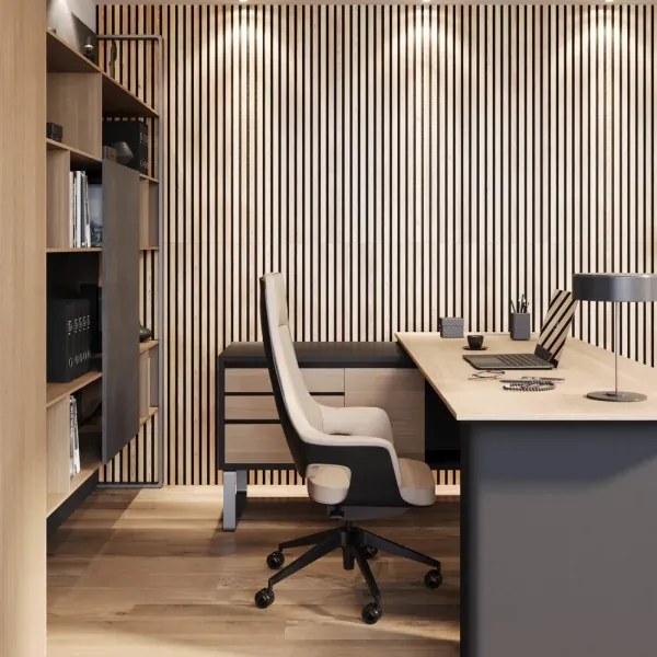 Panou acustic de placare VASALUND, 240 x 52 cm, finisaj stejar
