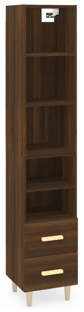 3115571 vidaXL Dulap înalt, stejar maro, 34,5x34x180 cm, lemn prelucrat