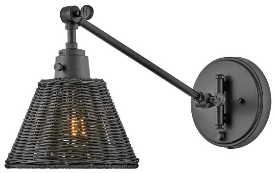 Hinkley HK-ARTI-1W-BK-BR - Aplică spot de perete ARTI, 1xE27/60W/230V, neagră