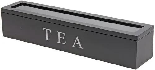 Cutie pentru pliculețe de ceai, 43 x 9 x 8,7 cm, negru
