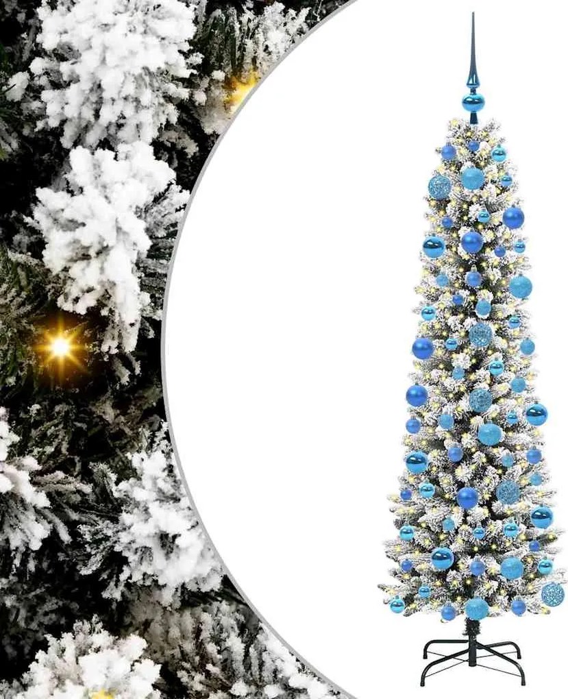 vidaXL Brad de Crăciun artificial Alb 180 cm PVC și metal și plastic