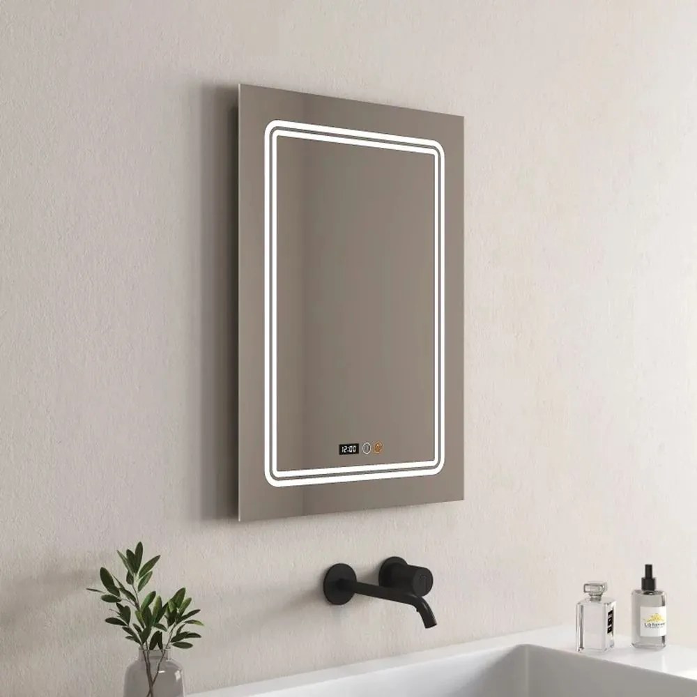 Oglinda cu iluminare si dezaburire Inter Ceramic 50x70 cm dreptunghiulara