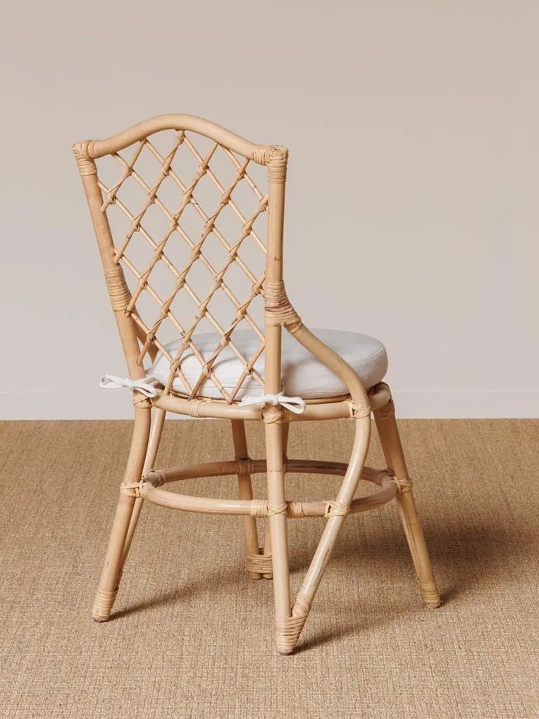 Scaun dining bej din rattan cu perna Origan