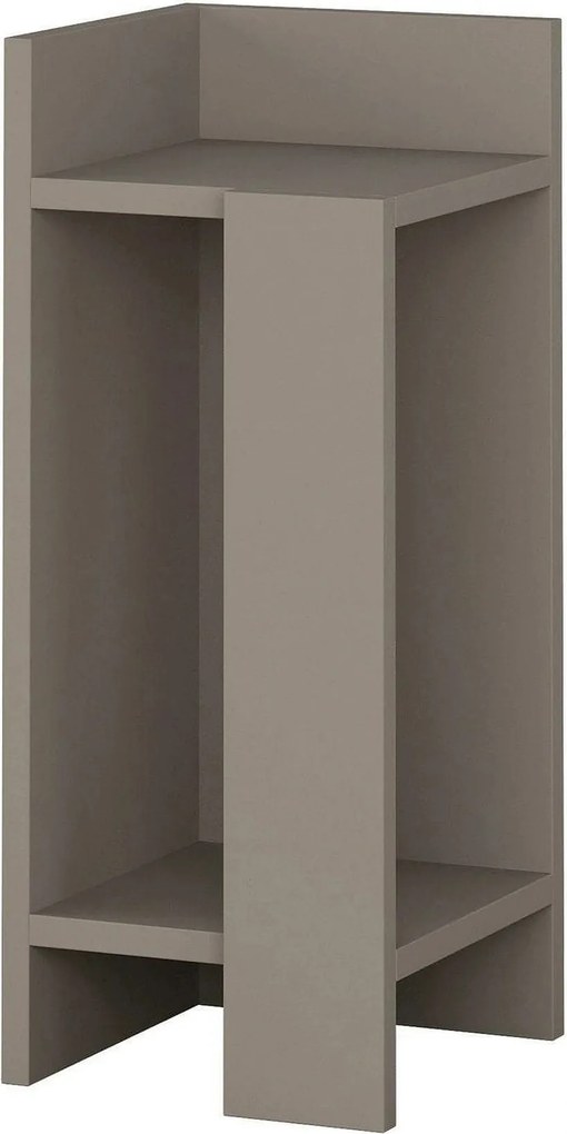 Noptiera Elos, gri inchis, PAL melaminat, 25x27x60 cm