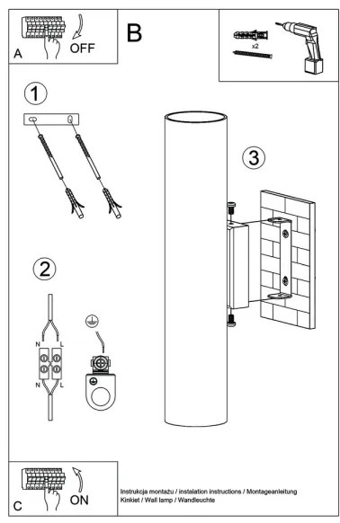Aplică perete LAGOS 2xGU10/40W/230V alb