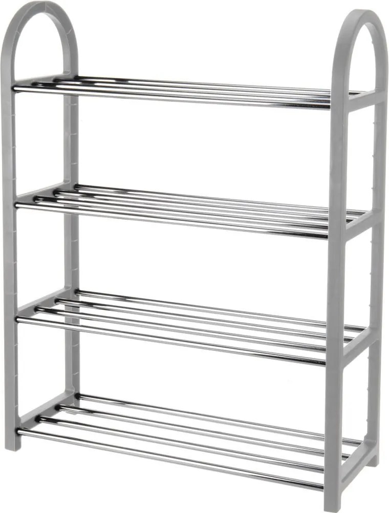 Suport pentru pantofi, încălțăminte, raft cu 4 niveluri, negru